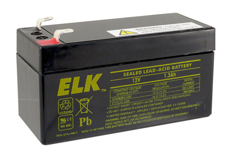 Sealed Lead Acid Battery, 12 V 1.3Ah ELK Products