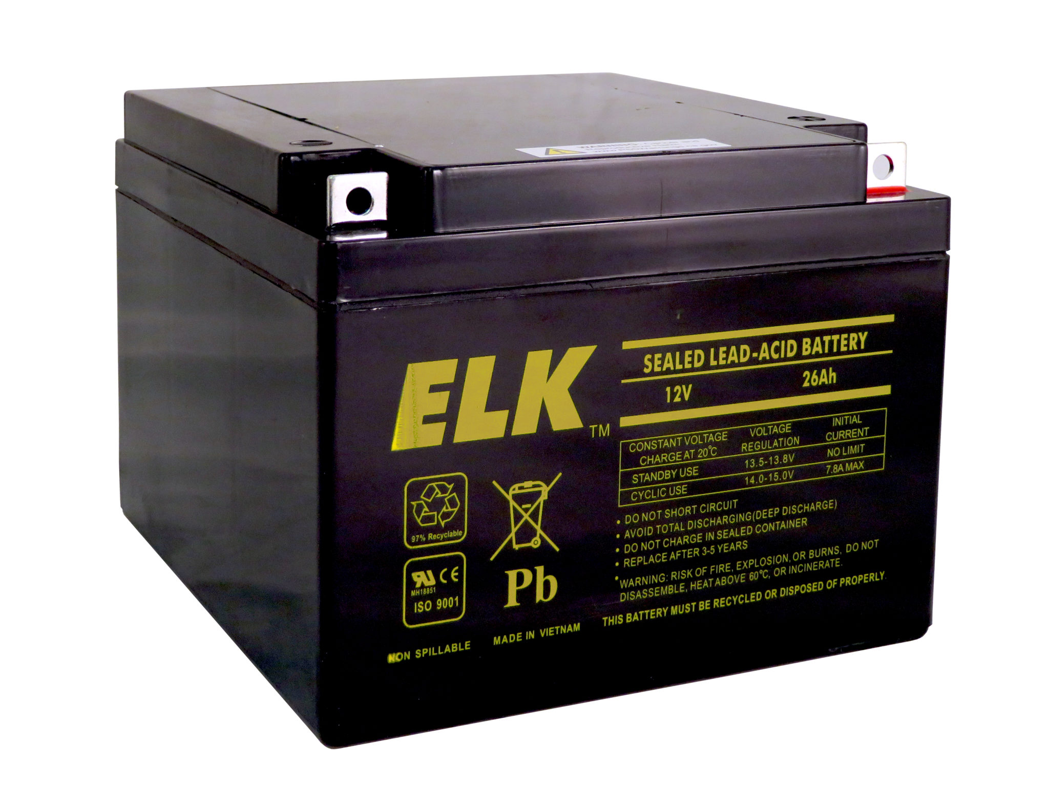 Sealed Lead Acid Battery, 12 V 26Ah ELK Products